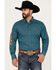 Image #1 - Ariat Men's Team Case Print Long Sleeve Button-Down Western Shirt, Turquoise, hi-res