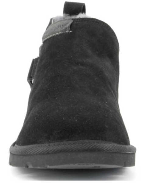 Superlamb Women's Ongi Elastic Velcro Suede Leather Casual Pull On Boots - Round Toe , Black, hi-res
