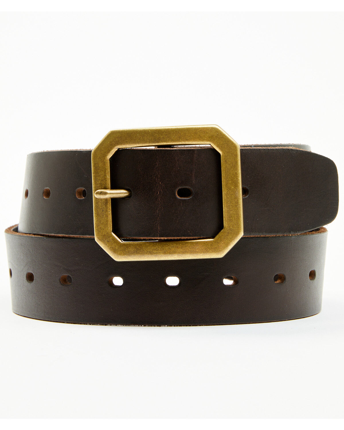 Image #1 - Brothers and Sons Men's Coleman Leather Belt, Chestnut, hi-res