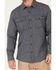Image #3 - Hawx Men's Greyline Solid Stretch Herringbone Long Sleeve Work Shirt, Navy, hi-res