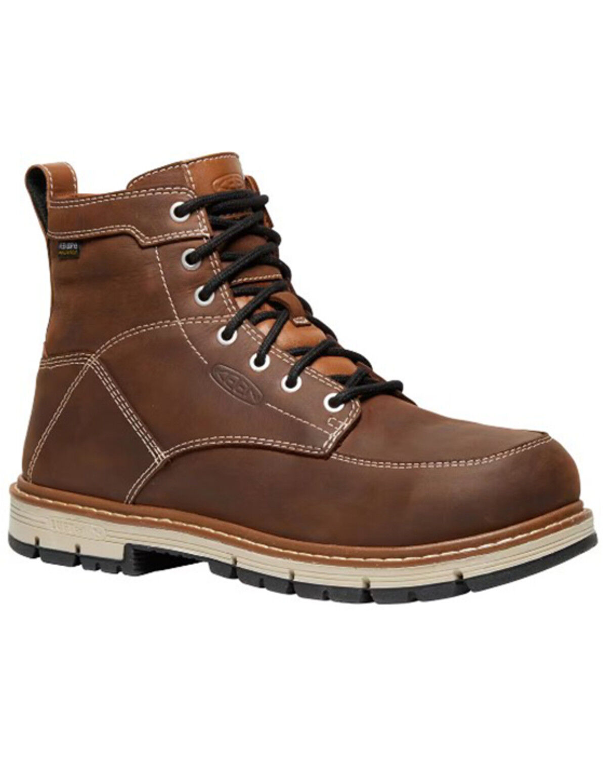 Image #1 - Keen Men's San Jose 6" Waterproof Work Boots - Aluminum Toe, Black/brown, hi-res