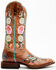 Image #2 - Macie Bean Women's Rose Garden Western Boots - Broad Square Toe, Honey, hi-res