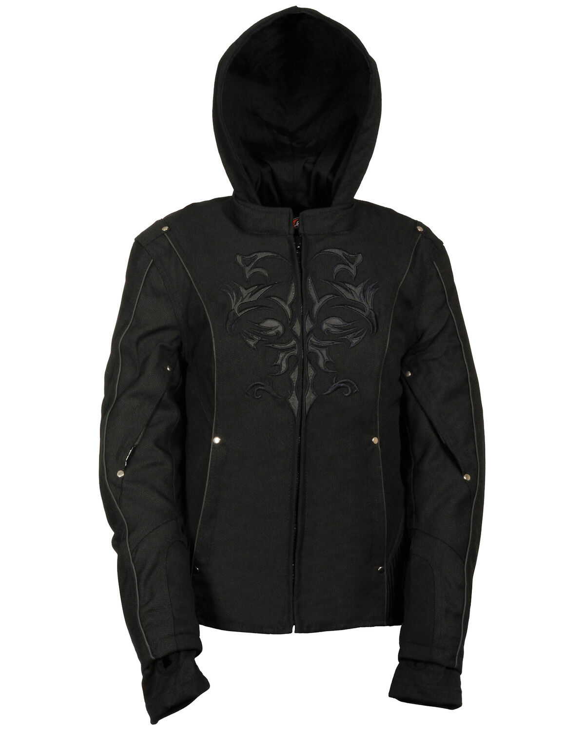Image #4 - Milwaukee Leather Women's Reflective Tribal 3/4 Textile Jacket - 5X, Black, hi-res