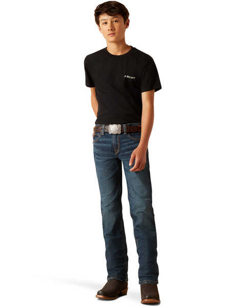 Image #5 - Ariat Boys' B5 Slim Stretch Dustin Straight Jeans , Blue, hi-res