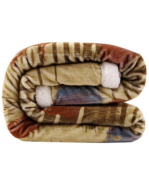 Image #3 - HiEnd Accents Home On The Range Campfire Sherpa Throw, Brown, hi-res