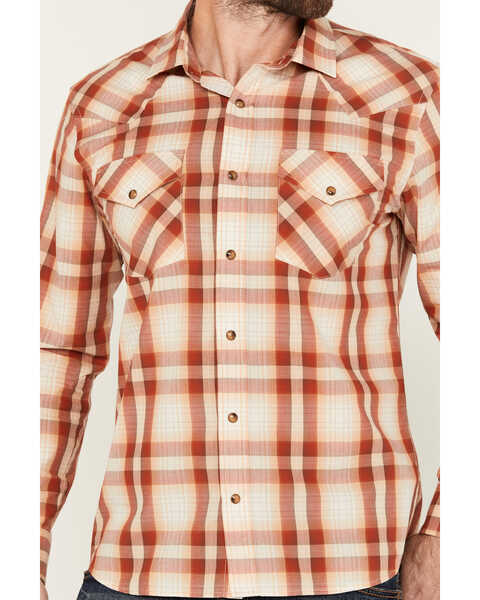 Image #3 - Pendleton Men's Frontier Plaid Print Long Sleeve Snap Western Shirt, Tan, hi-res