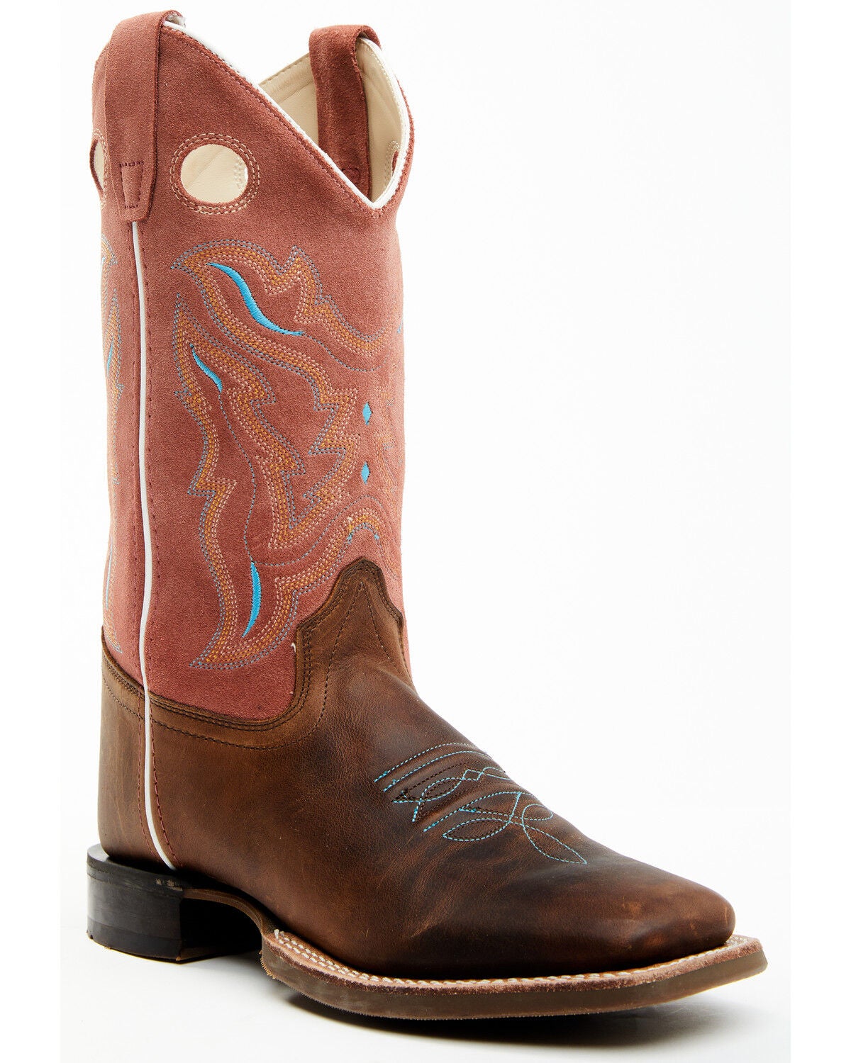Cody James Boys' Inlay Western Boots - Broad Square Toe, Brown, hi-res