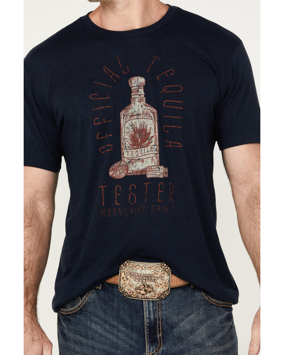 Image #3 - Moonshine Spirit Men's Tequila Tester Short Sleeve Graphic T-Shirt, Navy, hi-res