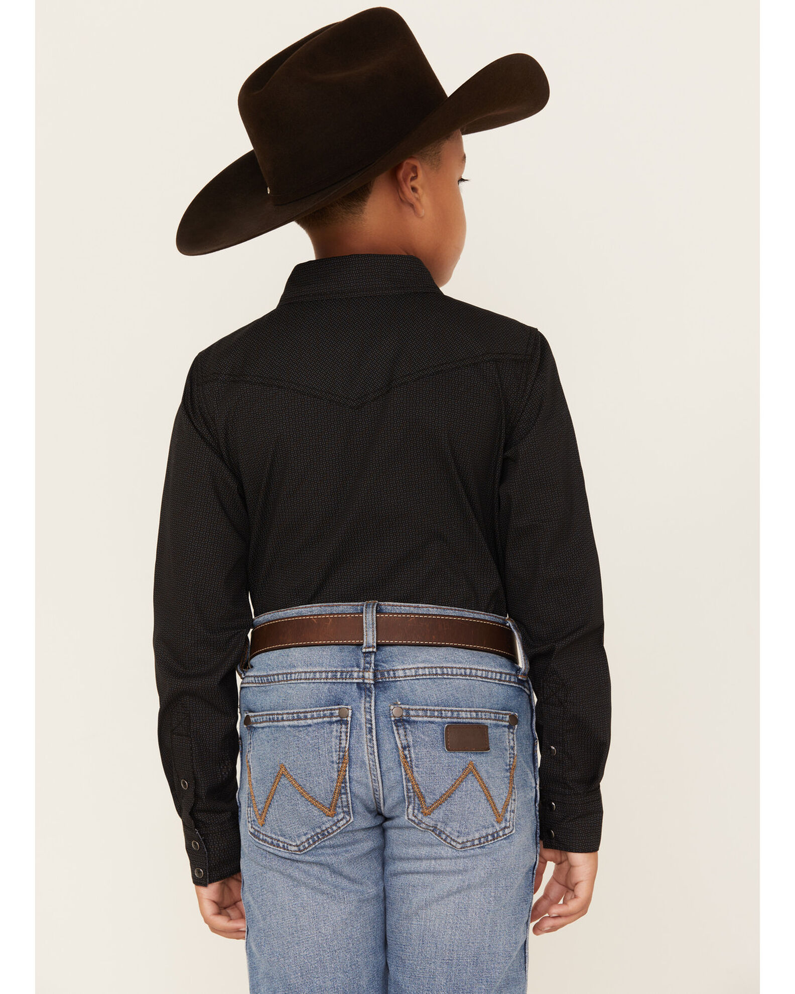Image #4 - Cody James Boys' Print Long Sleeve Snap Western Shirt, Grey, hi-res