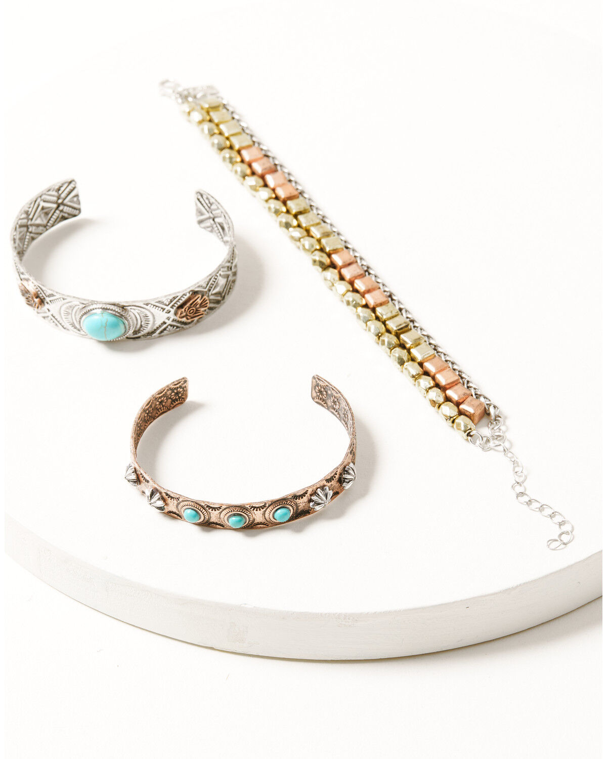 Image #1 - Shyanne Women's Cactus Rose Mixed Metal Bracelet Set - 3 Piece, Rust Copper, hi-res