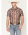 Image #1 - Rock & Roll Denim TEK Striped Short Sleeve Snap Performance Western Shirt, Camel, hi-res