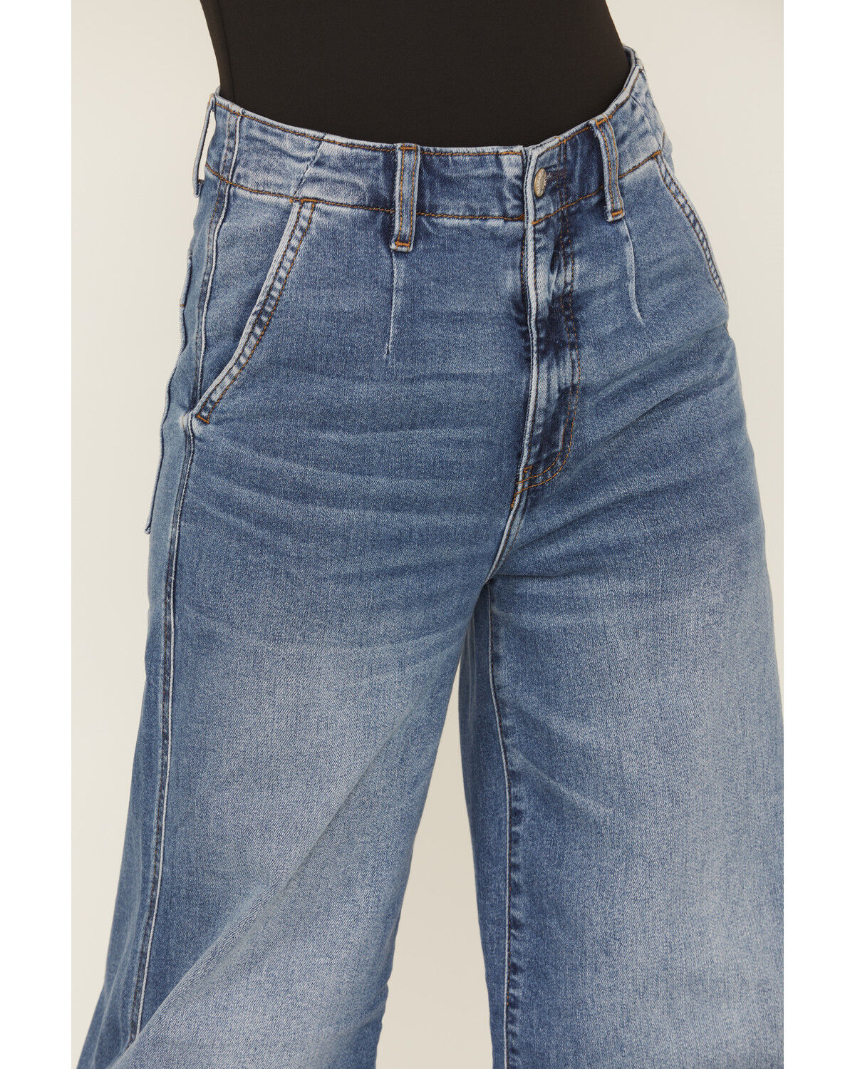 Image #2 - Daze Women's Far Out Medium Wash High Rise Trouser Denim Jeans, Medium Wash, hi-res