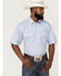 Image #1 - Resistol Men's Destin All-Over Print Short Sleeve Pearl Snap Western Shirt , Blue, hi-res