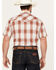Image #4 - Ely Walker Men's Plaid Print Short Sleeve Pearl Snap Western Shirt, Rust Copper, hi-res