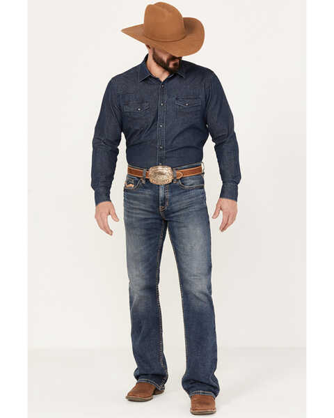 Image #1 - Cody James Men's Stonewall Dark Wash Slim Bootcut Stretch Denim Jeans, Dark Medium Wash, hi-res