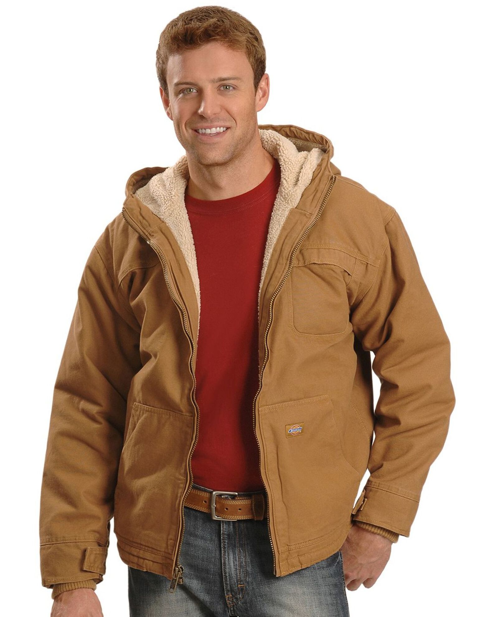 Dickies men's sanded duck sherpa lined hooded jacket 2025