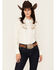 Image #1 - Rock & Roll Denim Women's Retro Embroidered Long Sleeve Snap Western Shirt , Ivory, hi-res