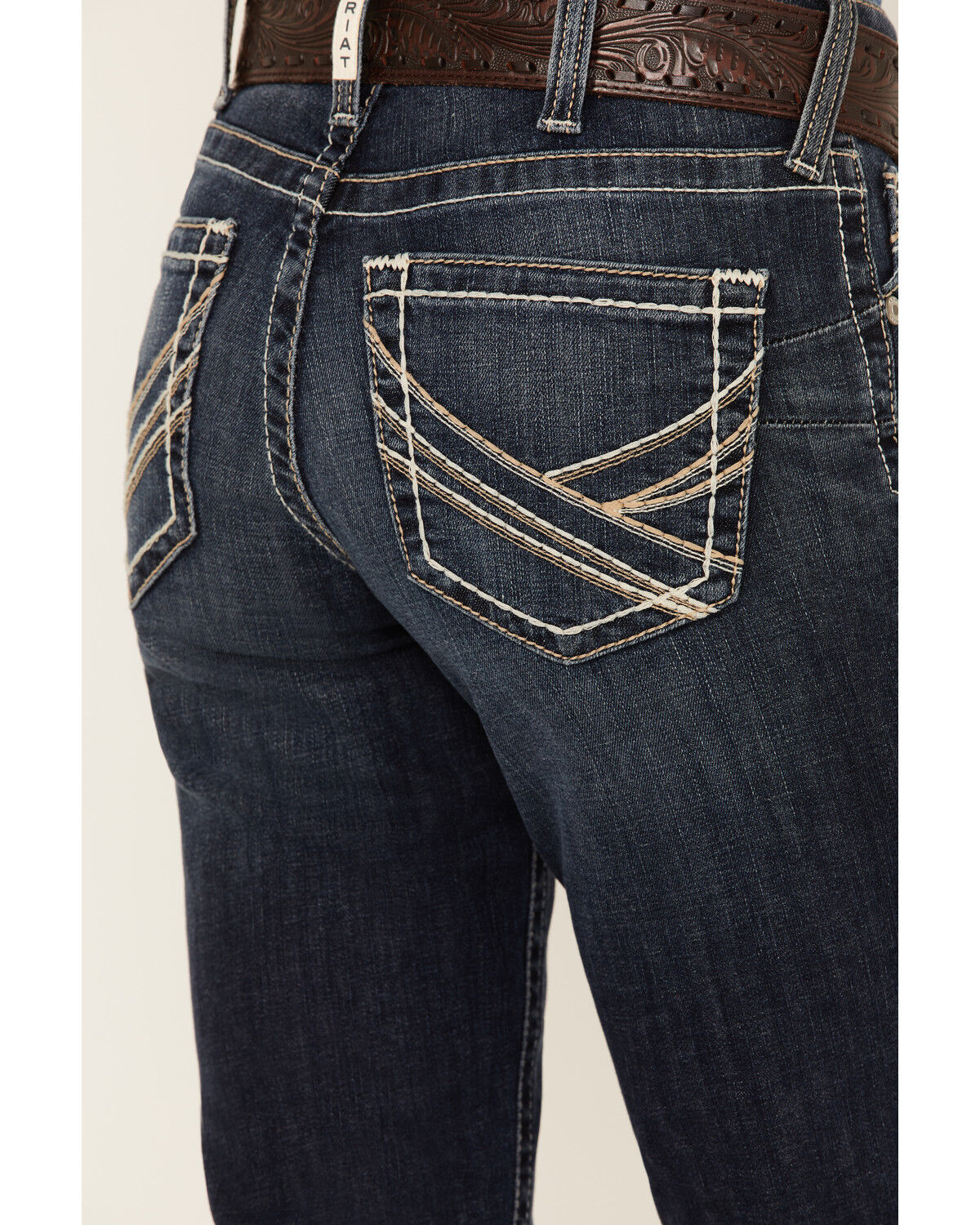 Image #4 - Ariat Women's R.E.A.L. Medium Wash Mid Rise Lexi Slim Stretch Bootcut Jeans, Blue, hi-res