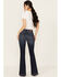 Image #3 - Shyanne Women's Foxtail Mid Rise Relaxed Hem Stretch Bootcut Jeans, Dark Wash, hi-res
