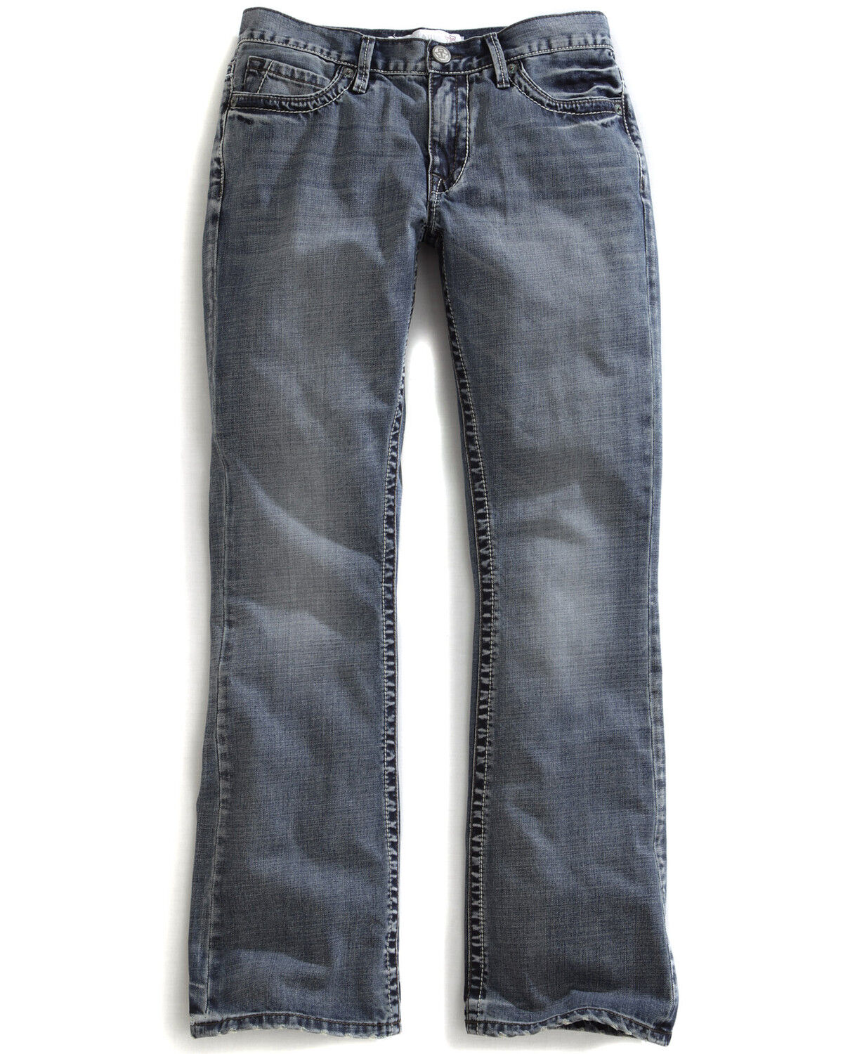 Image #2 - Tin Haul Men's Jagger Fit Triple Stitch Bootcut Jeans, Denim, hi-res