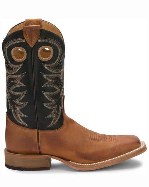 Image #2 - Justin Men's Caddo Bent Rail Western Boots - Broad Square Toe, Tobacco, hi-res