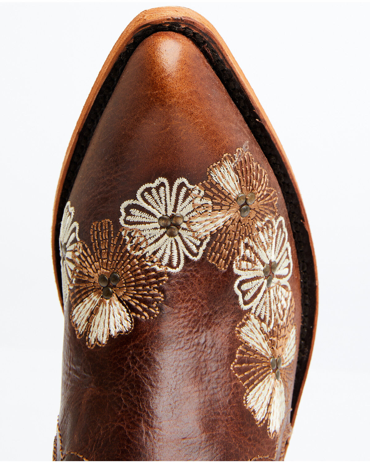 Image #6 - Liberty Black Women's Loren Floral Embroidered Western Fashion Booties - Round Toe, Brown, hi-res