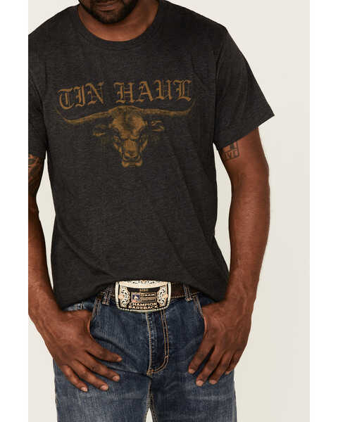 Tin Haul Men's Logo Steer Skull Graphic T-Shirt , Black, hi-res