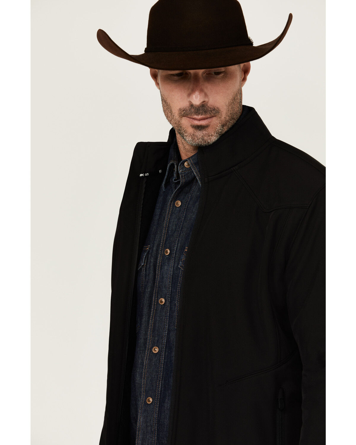 Image #3 - RANK 45® Men's Piped Softshell Jacket, Black, hi-res