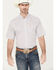 Image #1 - Ariat Men's Mayson Geo Print Classic Fit Short Sleeve Button Down Western Shirt, White, hi-res