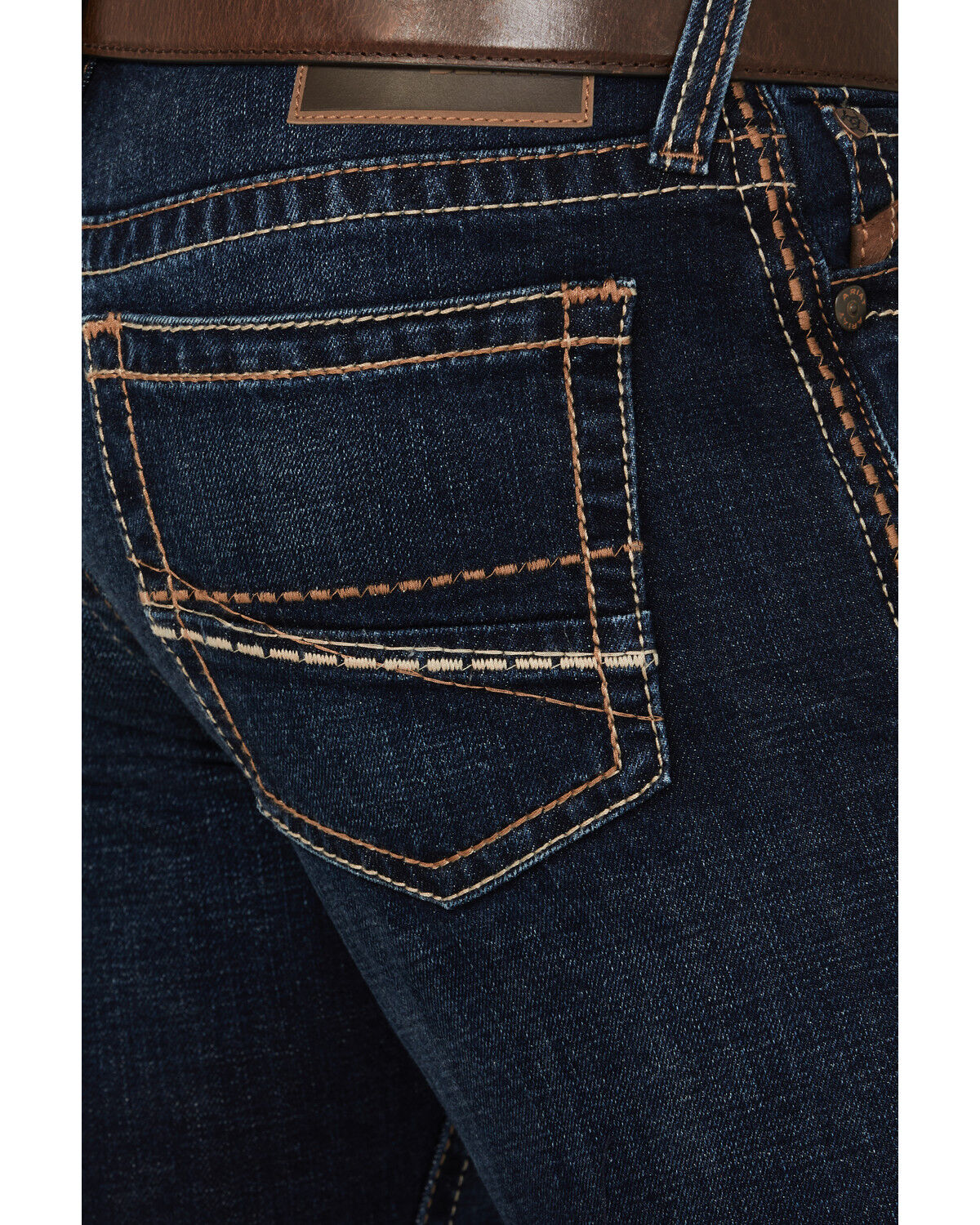 Image #4 - Ariat Men's M7 Gleeson Dark Wash Slim Straight Stretch Denim Jeans, Dark Wash, hi-res