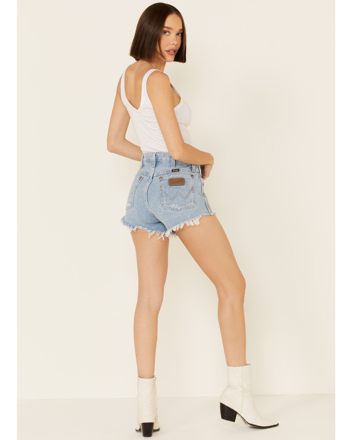 Image #3 - Wrangler Modern Women's High Rise Denim Reworked Shorts, Blue, hi-res