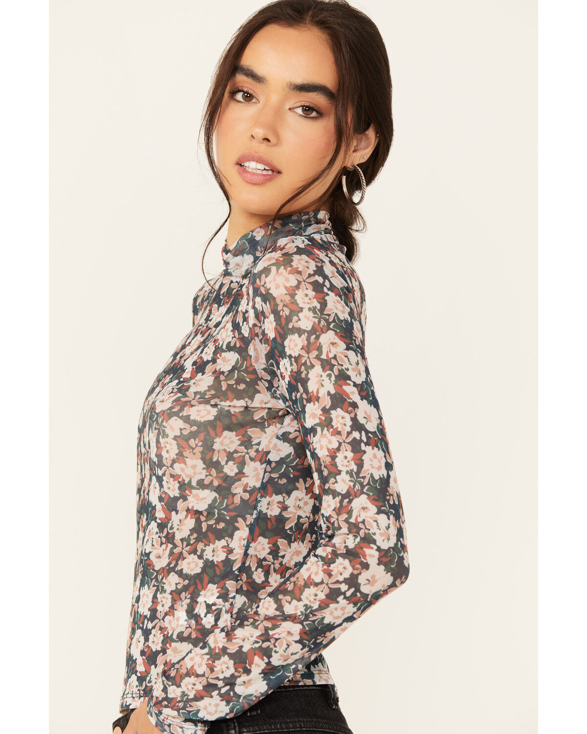 Image #2 - Sadie & Sage Women's Dreamchaser Mock Neck Long Sleeve Top, Navy, hi-res