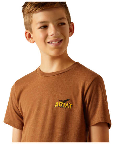 Image #3 - Ariat Boys' Bison Short Sleeve Graphic Print T-Shirt , Brown, hi-res