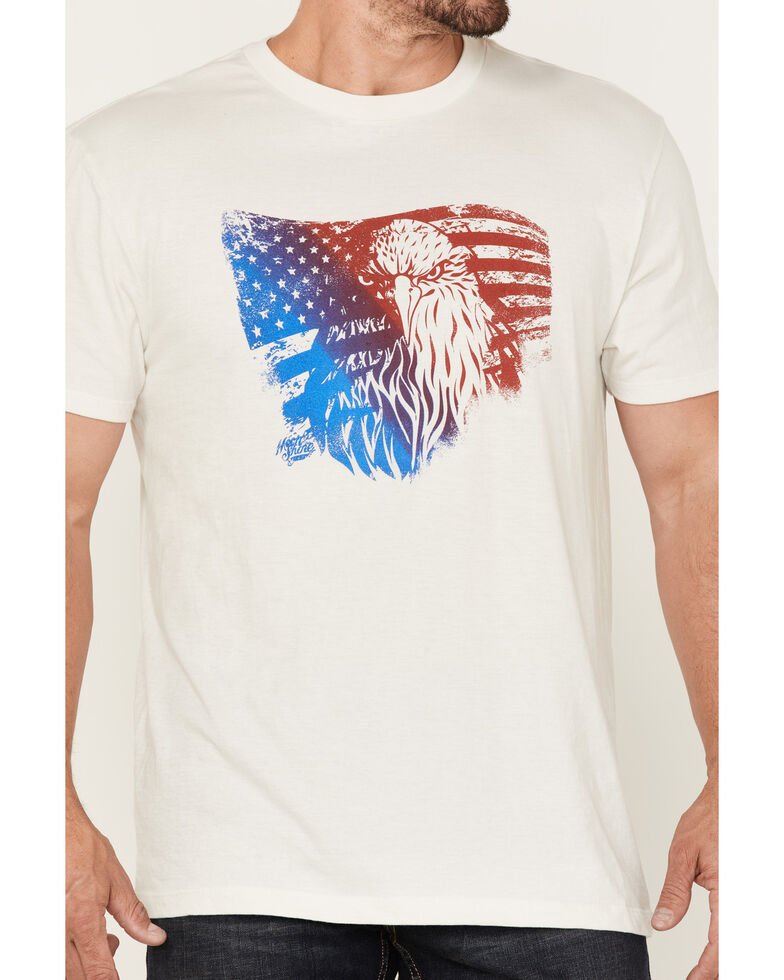 Moonshine Spirit Men's Blender Eagle Flag Graphic Short Sleeve T-Shirt , Cream, hi-res
