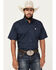 Image #1 - Cinch Men's Geo Short Sleeve Button-Down Western Shirt, Navy, hi-res