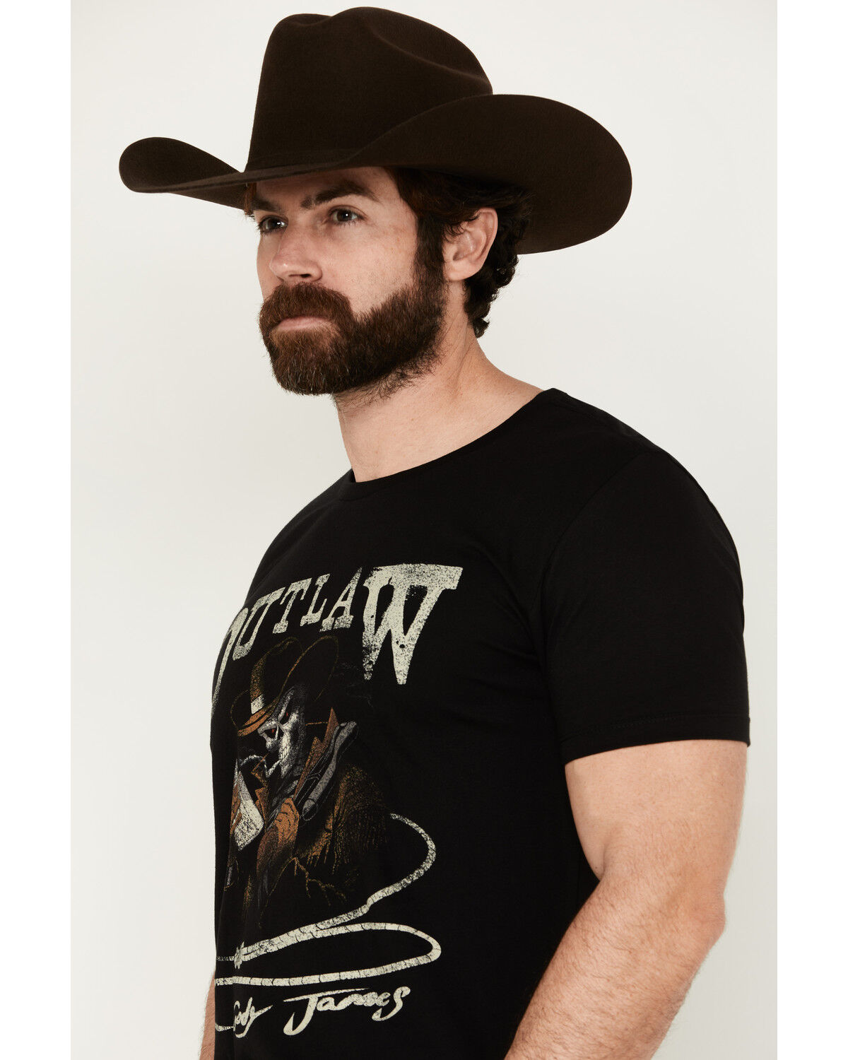 Image #2 - Cody James Men's Outlaw Short Sleeve Graphic T-Shirt, Black, hi-res