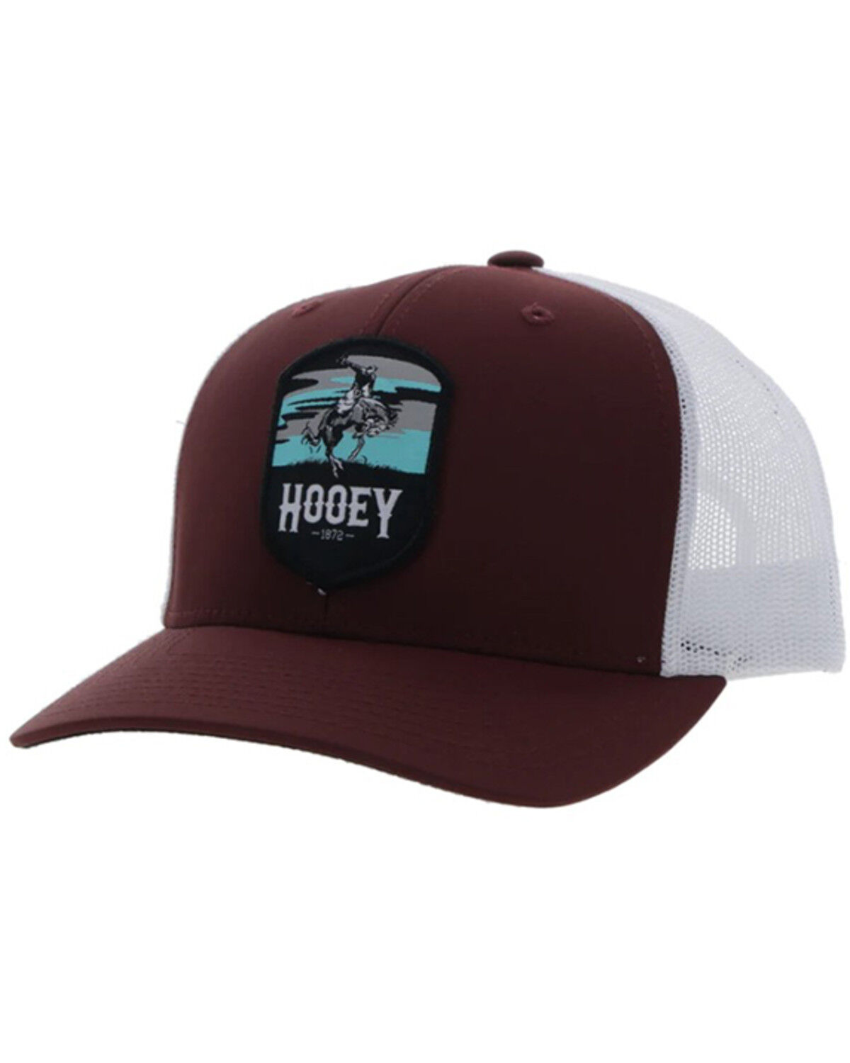Image #1 - Hooey Men's Cheyenne Mesh Trucker Cap, Maroon, hi-res