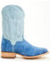 Image #2 - El Dorado Men's Exotic American Alligator Western Boots - Broad Square Toe, Blue, hi-res