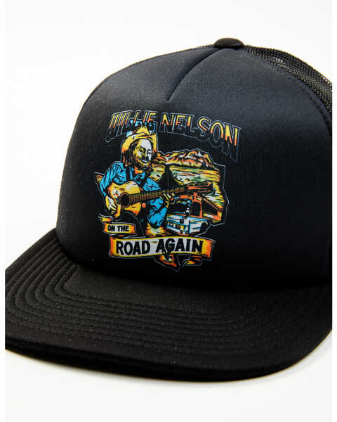 Image #2 - Brixton x Willie Nelson Men's On The Road Again Ball Cap, Black, hi-res
