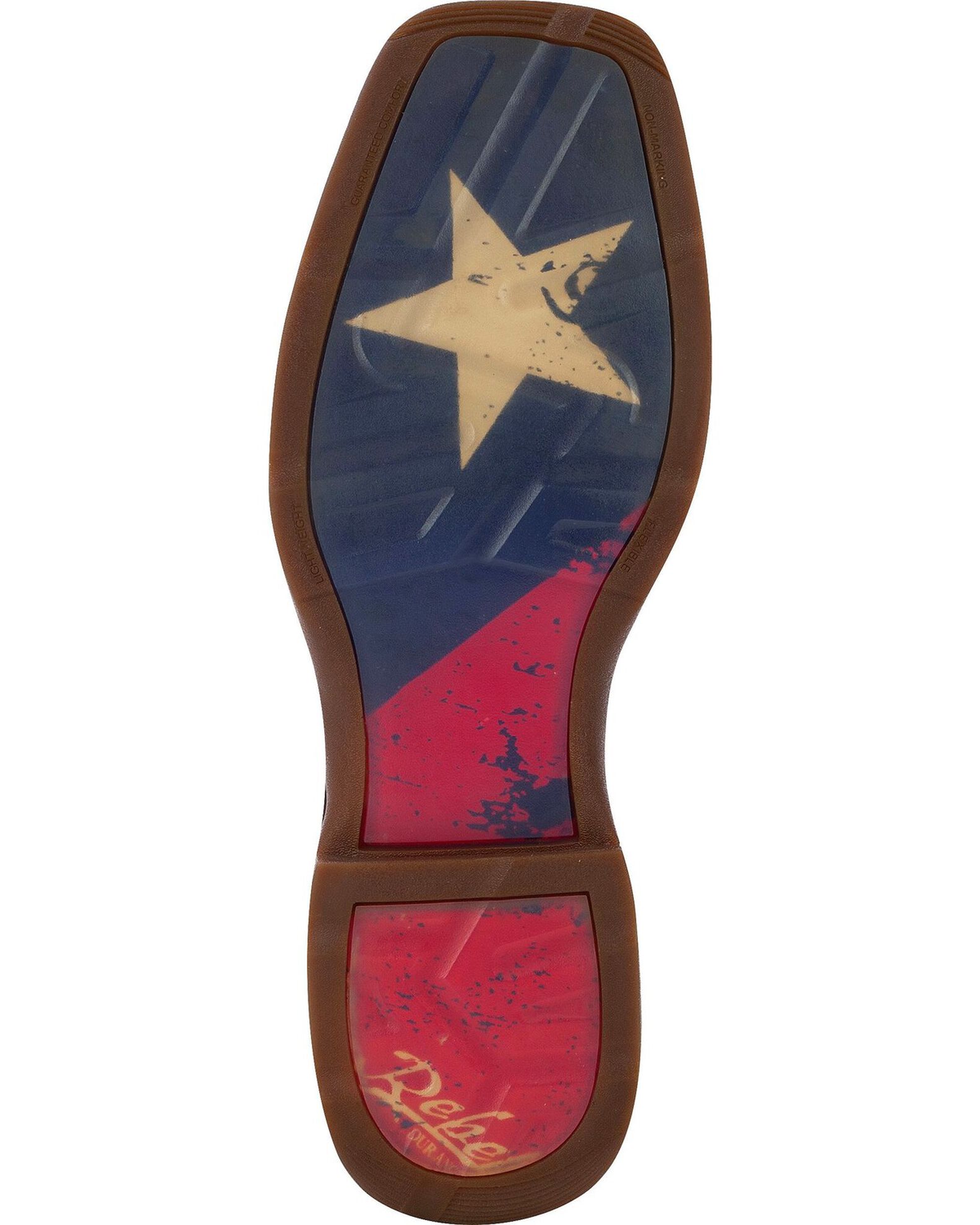 Image #2 - Durango Rebel Men's Texas Flag Western Performance Boots - Broad Square Toe, Brown, hi-res