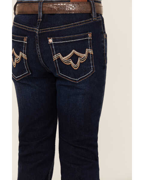 Image #4 - Shyanne Girls' Tulsa Dark Wash Bootcut Comfort Stretch Denim Riding Jeans , Dark Wash, hi-res