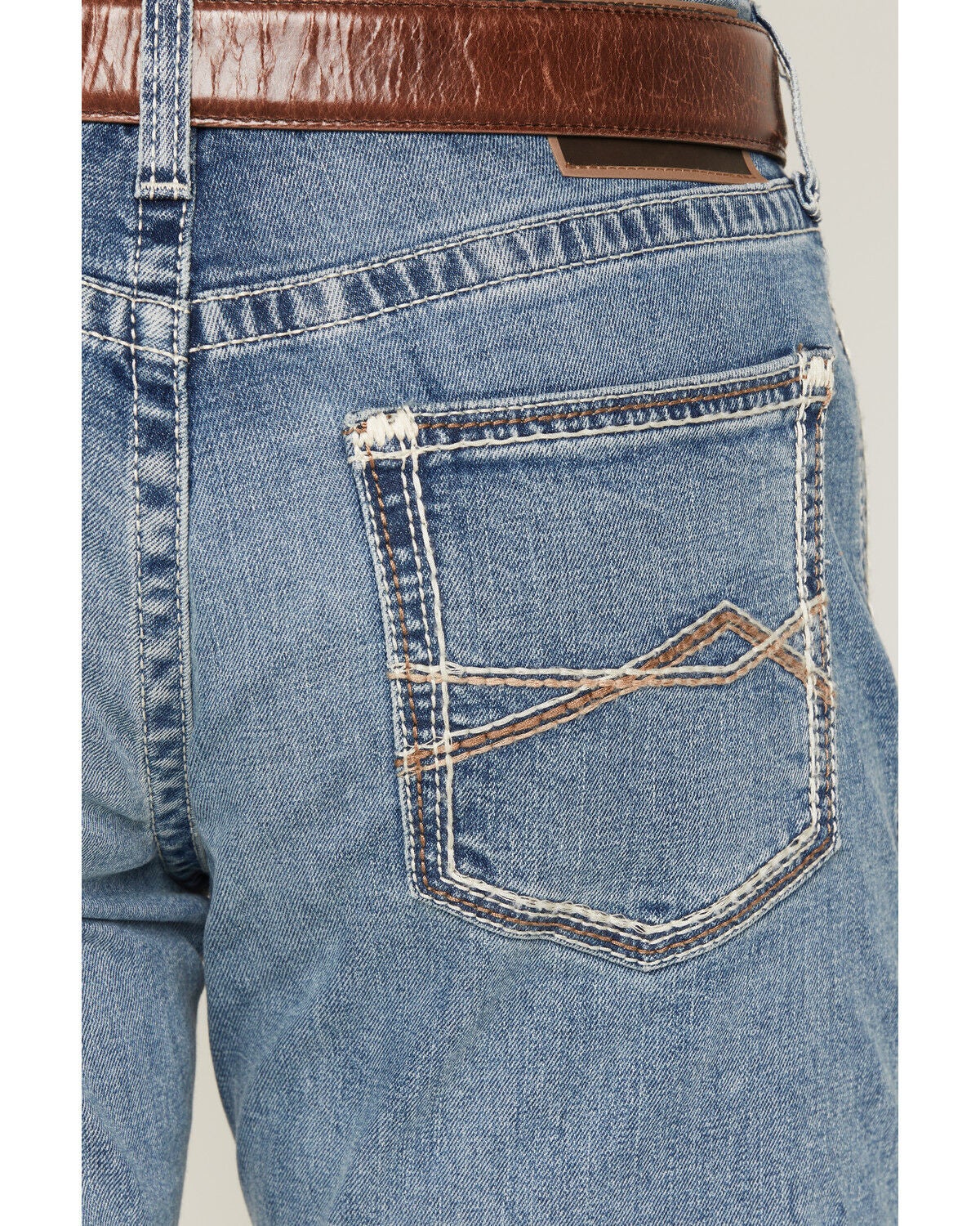Image #4 - Ariat Men's M5 Logan Medium Wash Straight Stretch Denim Jeans - Big, Medium Wash, hi-res
