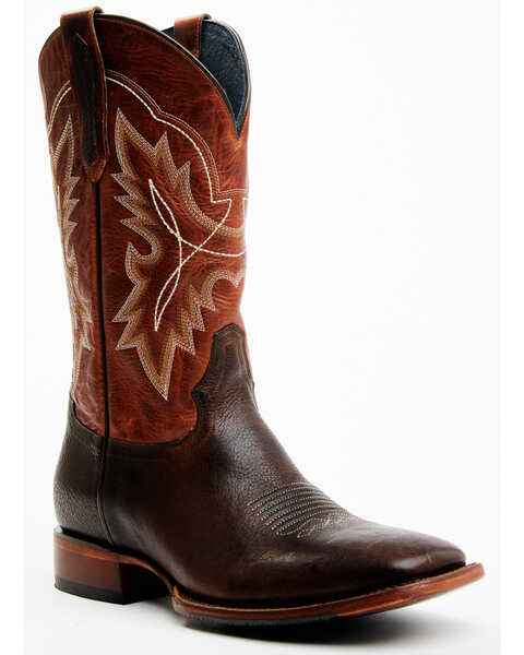 Cody James Men's Cody Blue Utta Dark Brown Performance Leather Western Boots - Broad Square Toe , Orange, hi-res