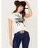 Image #1 - RANK 45® Women's Cloud Cowboy Short Sleeve Graphic Tee, White, hi-res