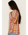 Image #2 - Shyanne Women's Plaid Print Long Sleeve Button-Down Western Shirt, Gold, hi-res