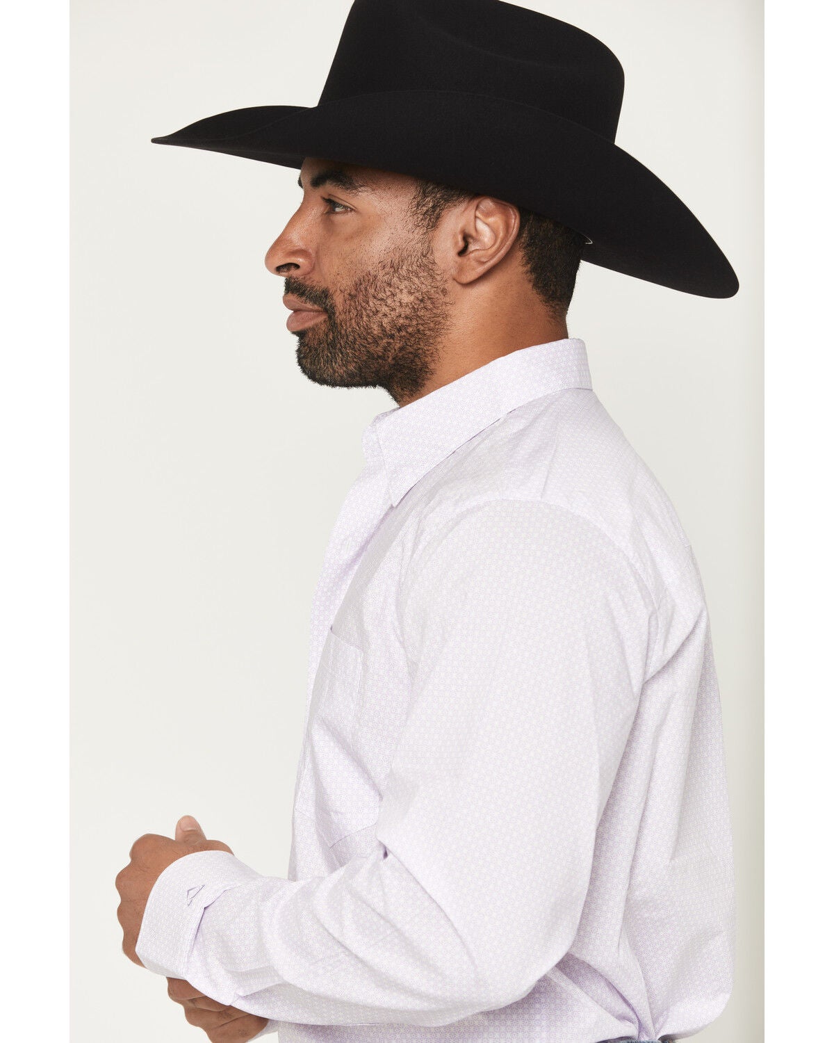 Image #2 - Wrangler X Cody Johnson Men's Geo Print Long Sleeve Button-Down Western Shirt, Light Purple, hi-res