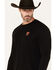 Image #3 - RANK 45® Men's Raw Rodeo Logo Long Sleeve Graphic T-Shirt, Black, hi-res
