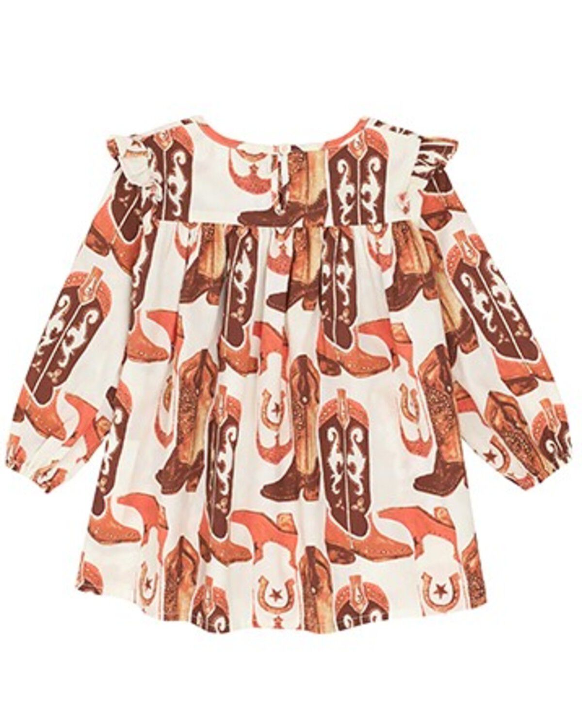 Image #2 - Wrangler Toddler Girls' Boot Print Dress Set - 2 Piece, White, hi-res