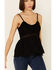 Image #3 - Very J Women's Crochet Embroidered Cami Tank Top, Black, hi-res