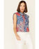 Image #1 - Double D Ranch Women's Multi Print Liberty & Justice For All Snap-Front Vest , Multi, hi-res